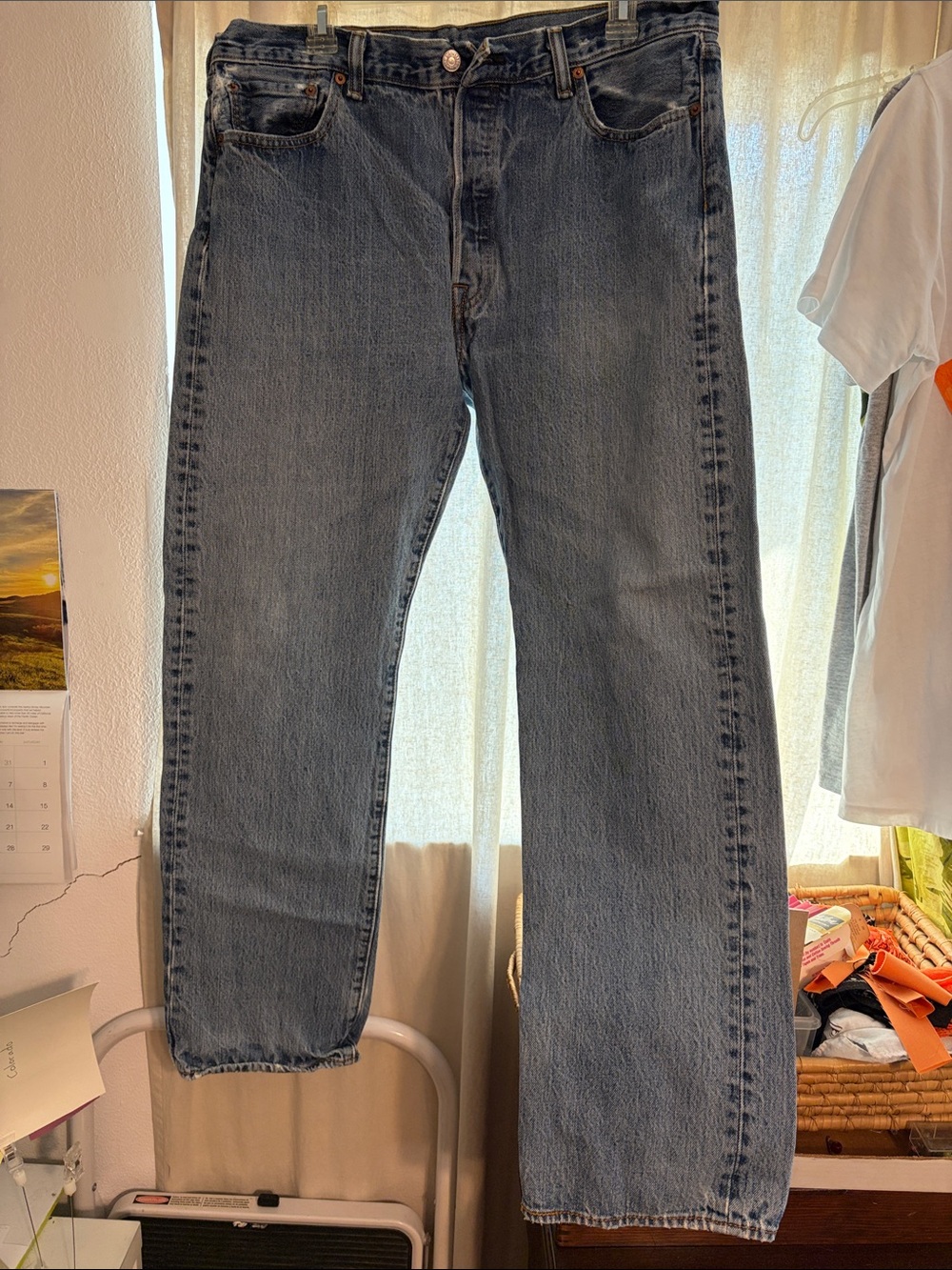 Levi's Men's Straight-Leg Denim Jeans in Faded Blue